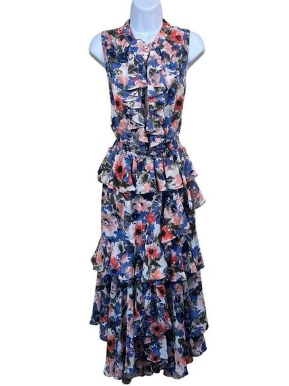 MISA Los Angeles Ilysa Tiered Ruffle Maxi Dress
